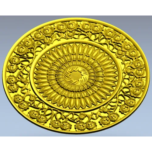 Sunflower Rosette Decorative STL for CNC milling
