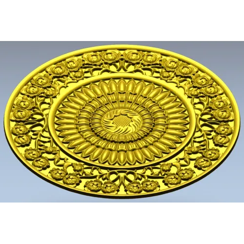 Sunflower Rosette Decorative STL for CNC milling