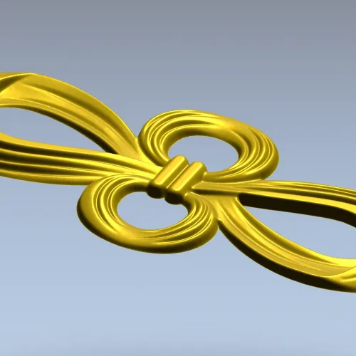 Decorative Ribbon Bow STL 3D Model for CNC Milling