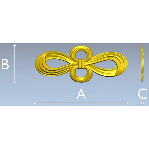 Decorative Ribbon Bow STL 3D Model for CNC Milling