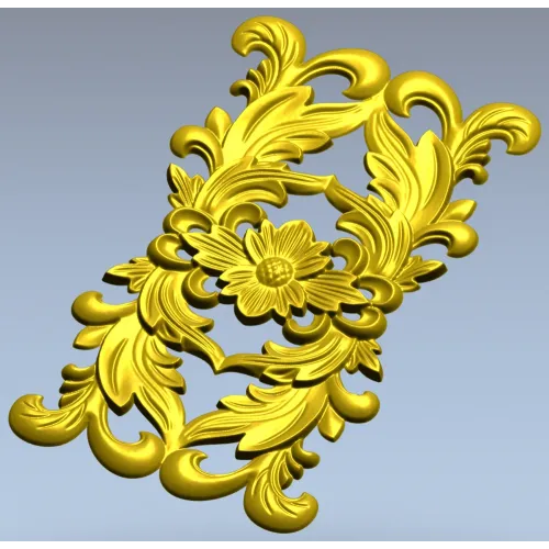Картуш "Флора" - декоративная 3D модель STL для ЧПУ