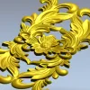 Картуш "Флора" - декоративная 3D модель STL для ЧПУ