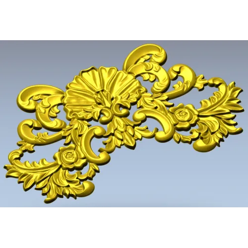 Rococo Shell Cartouche - STL 3D Model for CNC