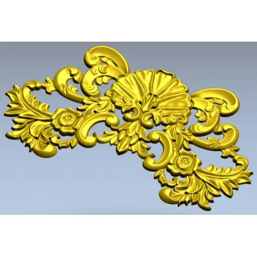 Rococo Shell Cartouche - STL 3D Model for CNC