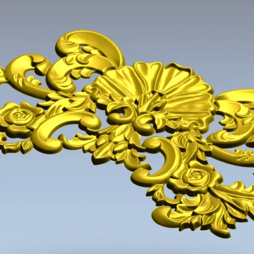 Rococo Shell Cartouche - STL 3D Model for CNC