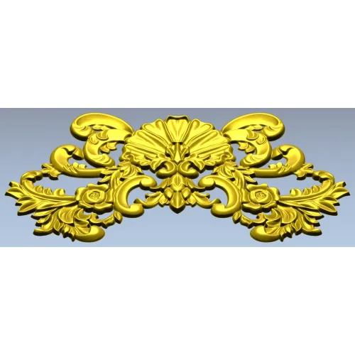 Rococo Shell Cartouche - STL 3D Model for CNC