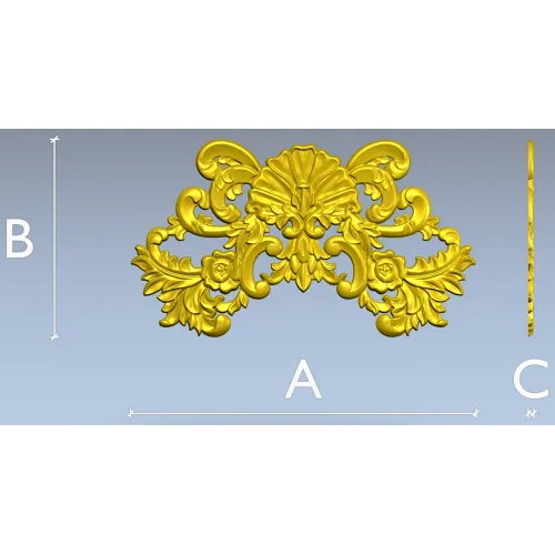 Rococo Shell Cartouche - STL 3D Model for CNC
