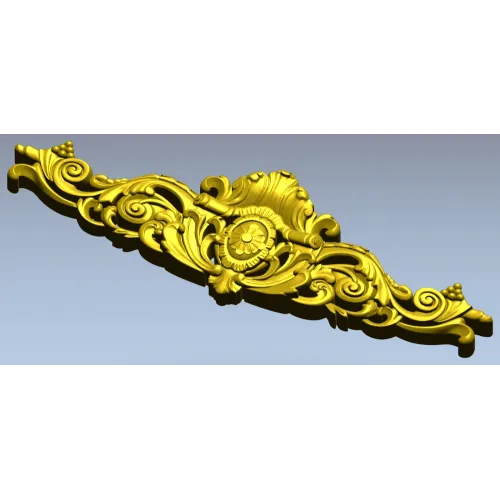 Baroque Fleur Cartouche - STL 3D model for CNC