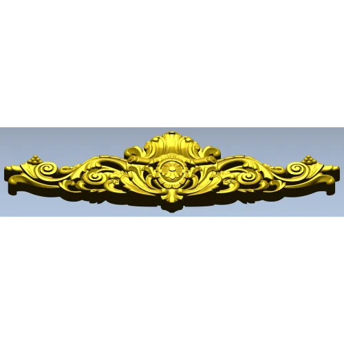 Baroque Fleur Cartouche - STL 3D model for CNC