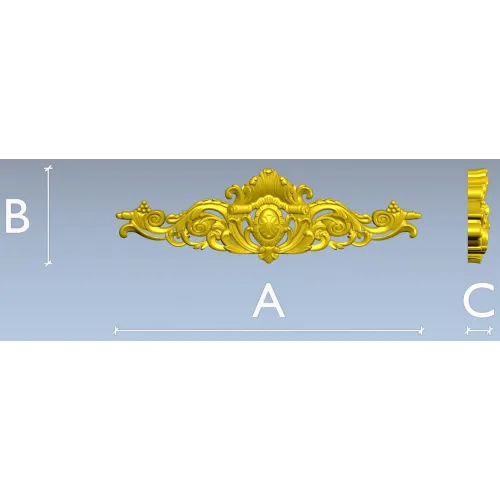 Baroque Fleur Cartouche - STL 3D model for CNC