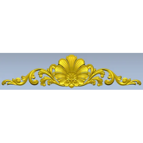Imperial Fleur Cartouche - high-relief 3D model STL for CNC carving