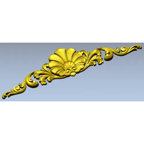 Imperial Fleur Cartouche - high-relief 3D model STL for CNC carving