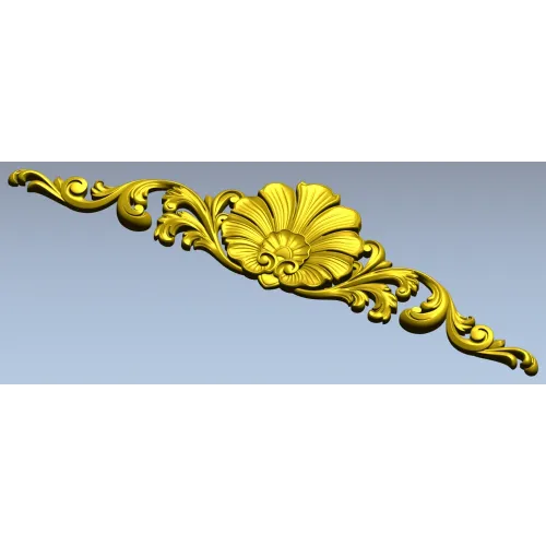 Imperial Fleur Cartouche - high-relief 3D model STL for CNC carving