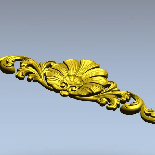 Imperial Fleur Cartouche - high-relief 3D model STL for CNC carving