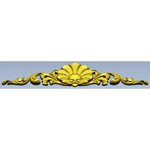 Imperial Fleur Cartouche - high-relief 3D model STL for CNC carving