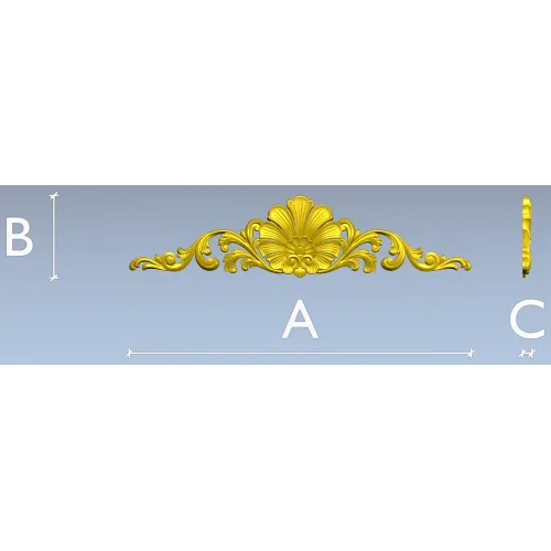 Imperial Fleur Cartouche - high-relief 3D model STL for CNC carving