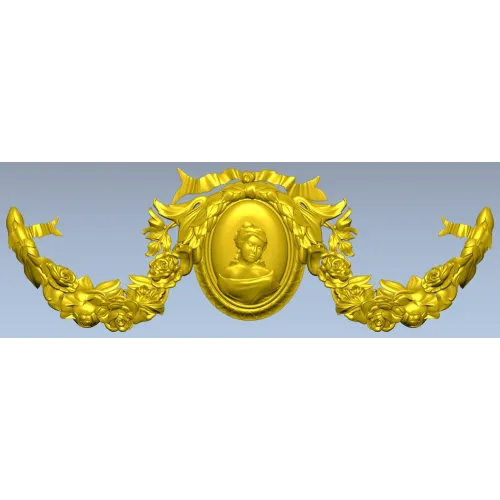Victorian Cameo Garland - 3D STL model for CNC carving