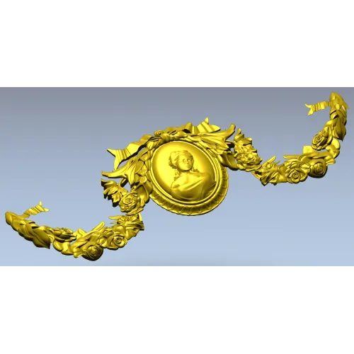Victorian Cameo Garland - 3D STL model for CNC carving