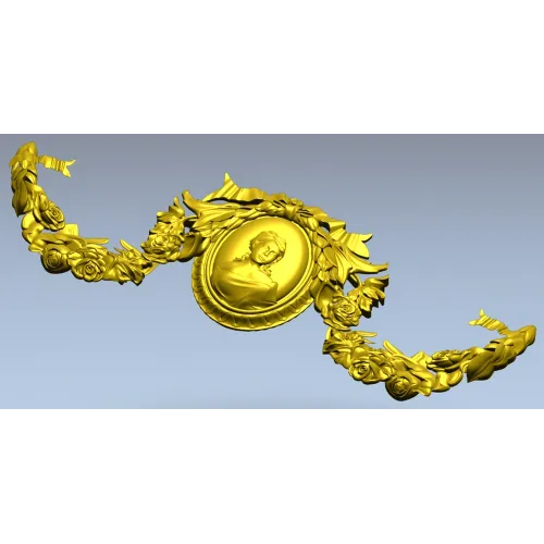 Victorian Cameo Garland - 3D STL model for CNC carving