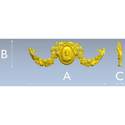 Victorian Cameo Garland - 3D STL model for CNC carving