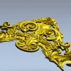 Rococo Floral Crest STL 3D model for CNC carving