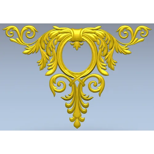 Corner Acanthus Cartouche STL 3D model for CNC