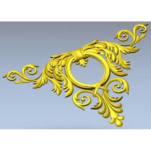 Corner Acanthus Cartouche STL 3D model for CNC