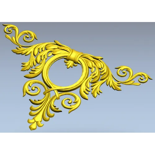 Corner Acanthus Cartouche STL 3D model for CNC