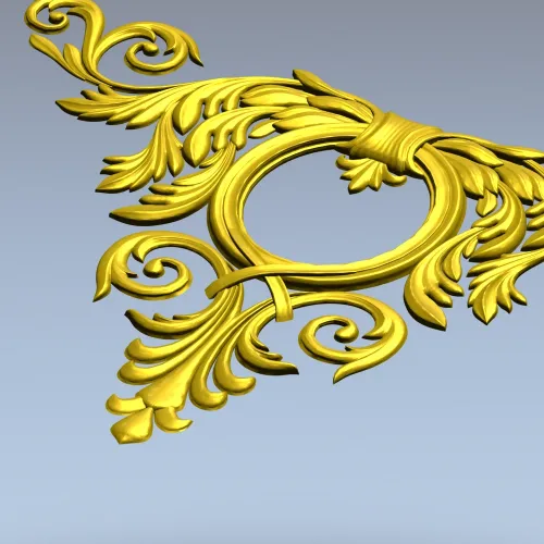 Corner Acanthus Cartouche STL 3D model for CNC