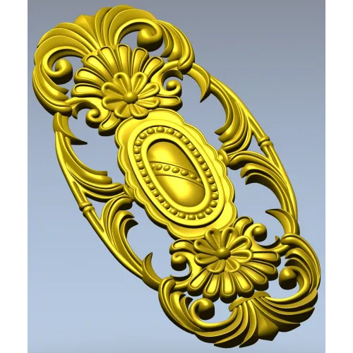 Ornate Oval Cartouche STL for CNC Router