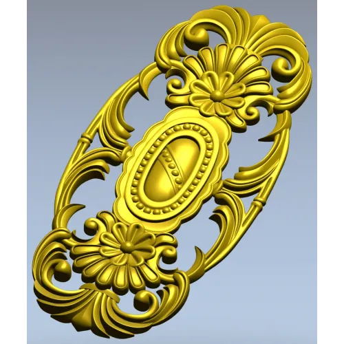 Ornate Oval Cartouche STL for CNC Router