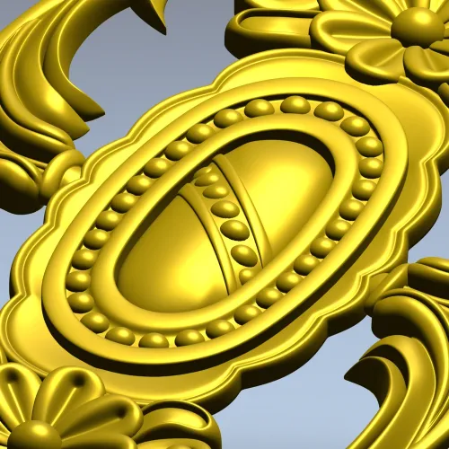 Ornate Oval Cartouche STL for CNC Router