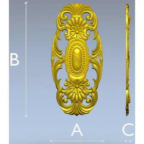 Ornate Oval Cartouche STL for CNC Router