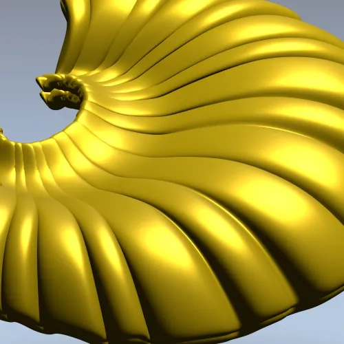 Shell Fan Relief - STL 3D model for CNC milling