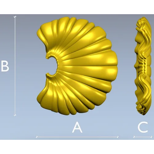 Shell Fan Relief - STL 3D model for CNC milling
