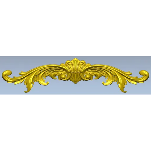 Ornamental Rococo Horizontal Applique STL 3D Model for CNC