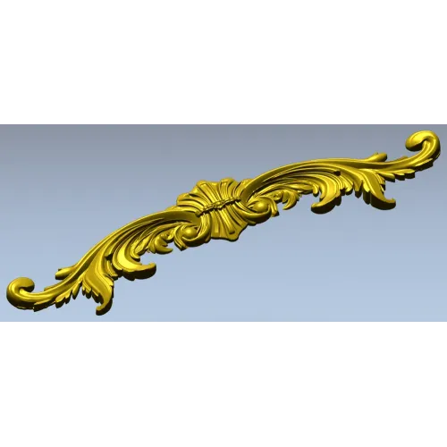 Ornamental Rococo Horizontal Applique STL 3D Model for CNC
