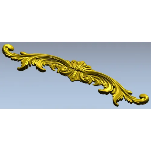 Ornamental Rococo Horizontal Applique STL 3D Model for CNC