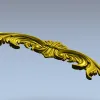 Ornamental Rococo Horizontal Applique STL 3D Model for CNC