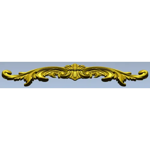 Ornamental Rococo Horizontal Applique STL 3D Model for CNC