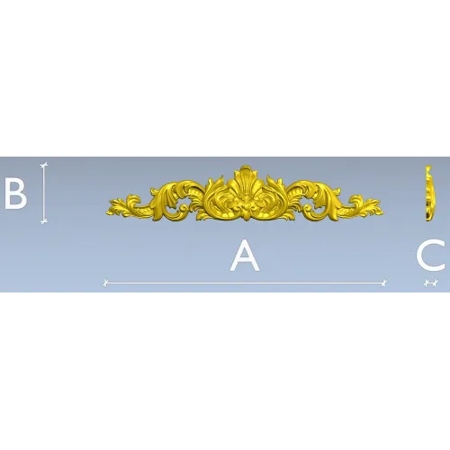 Baroque Acanthus Crest - STL 3D model for CNC