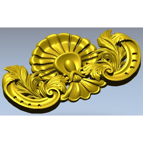 Рокайльная ракушка с акантом - STL модель для ЧПУ
