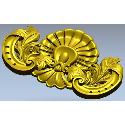 Рокайльная ракушка с акантом - STL модель для ЧПУ