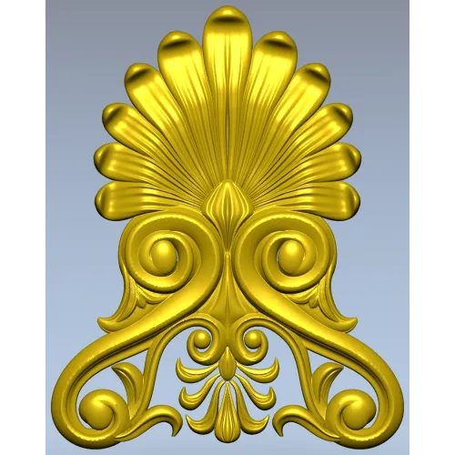 Elegant Shell & Scroll Corner - STL 3D Model for CNC