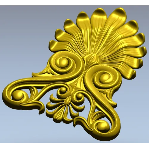 Elegant Shell & Scroll Corner - STL 3D Model for CNC