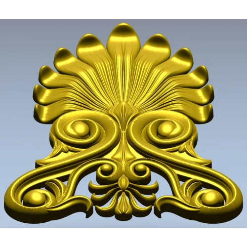 Elegant Shell & Scroll Corner - STL 3D Model for CNC