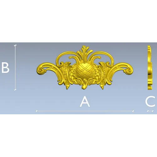 Regal Pineapple Cartouche - STL 3D model for CNC routing