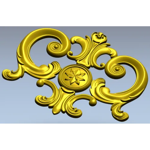 Regal rosette cartouche - STL decorative 3D model for CNC