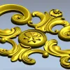 Regal rosette cartouche - STL decorative 3D model for CNC