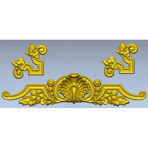 Shell Cartouche Decorative STL for CNC Milling